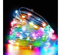 HOTUT Guirlande Lumineuse à Piles, 2 Pièces 2m 20 LED Guirlande Lumineuse en Fil Cuivre, Petite guirlande lumineuse intérieur, LED Décoration pour Chambre, Fête, Mariage, Noël - Multicolore