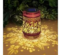 HOTUT Lanterne Solaire Exterieur de Colibri, Lampe Solaire Exterieur Jardin en Métal, IP65 Étanches Lanternes d'extérieur LED Suspendues, Suspendre/Poser, pour Jardin Extérieur Patio Balcon Camping