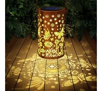 HOTUT Lanterne Solaire Exterieur de Papillon, Lampe Solaire Exterieur Jardin en Métal, IP65 Étanches Lanternes d'extérieur LED Suspendues, Suspendre/Poser, pour Jardin Extérieur Patio Balcon Camping