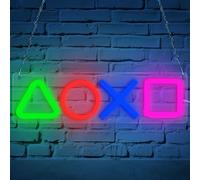 HOTUT Panneau Neon, Néon LED Lampe Enseignes Lumineuses Symboles Jeu Neon, Lumineuse Neon Alimentée par USB Décoration Murale pour Salle de Jeu, Chambre,Bar Décoration, Cadeaux pour Gamer