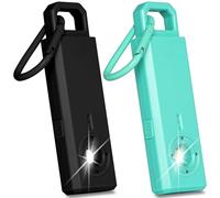 HOTUT Personnelle Anti Agression, 2Pcs Ring Alarm de 130 DB avec Signal LED, Alarme de Poche puissante, Porte-clés de Chargement USB Type-C, Protection pour Enfants, Femmes et Personnes âgée