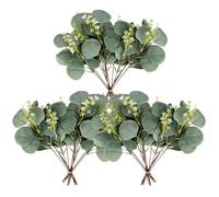 HOTUT Plantes Artificielles Eucalyptus, 12Pcs Branches D'eucalyptus Artificielle Faux Branche, Fleurs Artificielles Deco, Branches de Feuilles, pour Maison, Bureau, Mariage, Jardin