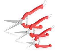 HOTUT Solid Ciseaux à Elaguer, 3PCS Jeu de Sécateur de Jardin Professionnel, Epinette Longue Portée, Sécateurs de Récolte de Fruits, Outil d'Agriculture et de Jardinage, pour Branche, Fleur et Fruits