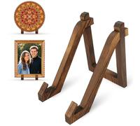 HOTUT Support Assiette Decorative en Bois, 8 Pouces Porte Assiette, Presentoir Cadre Photo Livre de Table, Chevalet Support Presentoir, pour Plaque Livre Carte Postale Art Peintures Décoratives Cadre