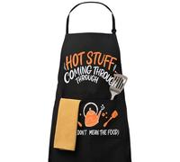 HOTUT Tablier Cuisine Homme Humour, Réglable Tabliers Etanche, Longues Lanières, Cadeau pour Papa Papi à Barbecue, Anniversaire, Noël & Fête des Pères
