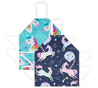 HOTUT Tablier de Cuisine Enfant, 2pcs Tablier Cuisine pour Enfant Étanche Lavable en Machine, Ecole Filles ou Garçons pour Poterie Peinture