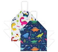 HOTUT Tablier de Cuisine Enfant, 2pcs Tablier Cuisine pour Enfant Étanche Lavable en Machine, Ecole Filles ou Garçons pour Poterie Peinture