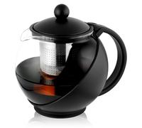 HOTUT Théière ronde, Théière à Piston en Verre, Verre Résistant à la Chaleur, pour Infuseur de Tous les Jours, Feuilles Mobiles(750ml)