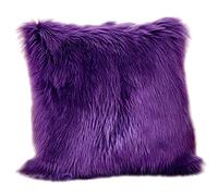HotYou Housse Coussin de Canapé Fausse Fourrure Deluxe Decoration canapé Maison Chambre Lit Super Doux Peluche Taie d'oreiller,Violet,40 * 40CM