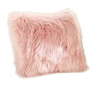 HotYou Housse Coussin de Canapé Fausse Fourrure Deluxe Decoration canapé Maison Chambre Lit Super Doux Peluche Taie d'oreiller,Rose 1,40 * 40CM