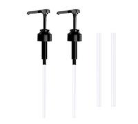 Houdao Lot de 2 distributeurs à pompe réutilisables en plastique pour sauce aux huîtres, bouteilles de remplacement de 38 cm pour contenants d'assaisonnement de 5 litres Liquide de salle de bain(Noir)