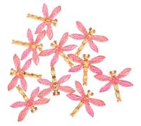 HOUDERCO 10 Pièces Breloques en Résine Rouge de Libellule pour Loisirs Créatifs, Décor Miniature de Jardin, Ornement Délicat en Plastique pour DIY et Artisanat