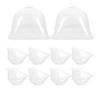 HOUDERCO 10 Pièces Dôme de Protection en Plastique Léger pour Potager Intérieur, Couverture Transparente pour Mini-Serrage Assurant Une Pénétration Maximale Lumière, Culture de Petites