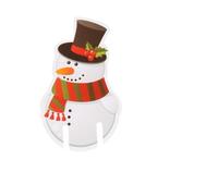 HOUDERCO 100 Cartes Marque-verres de Bonhomme de Neige pour Noël, Papier Kraft Blanc, Identifiants de Verre pour Fête, Lot de 100 Pièces, Décoration Festive pour Party