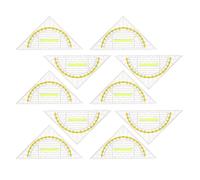 HOUDERCO 10pièces Règle Triangle Transparent avec Poignée Règle à Dessin Multifonctionnelle avec Rapporteur Kit de Géométrie pour École Garçon Fille Bureau et Ingénieurs