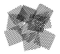 HOUDERCO 50pcs Tapis de Drainage en Maille Carrée pour Pot à Bonsaï et Plantes, Tapis de Fond en PP Noir, Prévention Perte de Sol sur Table ou Terrasse