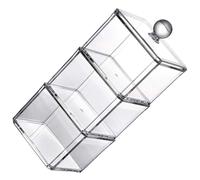 HOUDERCO Boîte de Rangement pour Cotons Démaquillants et Empilable Design Élégant avec Couvercle en Acrylique et Œufs de Maquillage pour Coiffeuse ou Salle de Bain