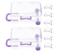 HOUDERCO Boîtes à Dragées pour Mariage Mini Valise en Ps Pourpre, Pack de 8 Pièces, Style Valise Portable pour Décoration de Fête ou Voyage