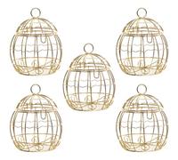 HOUDERCO Boîtes D'emballage de Cage à Oiseaux Dorée Lot de 5 Lisse, Design Romantique pour Mariage et Fête