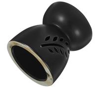 HOUDERCO Brûleur à Cire Fondue Noir en Céramique Motif Ajouré, Grand Réservoir pour Huile Essentielle, Diffuseur Relaxant pour Yoga et Chambre