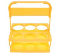 HOUDERCO Casier à Bouteilles de Vin Pliable en Plastique Jaune, Porte-bières Portatif Multifonctionnel pour Fête Bière Étagère à Bouteilles Pratique