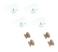 HOUDERCO Crochets Muraux Adhésifs Auto-adhésifs avec Chevilles en Bois Lot de 4 Non Rouillants pour Casquettes de Baseball et Chapeaux pour Grange ou Remise
