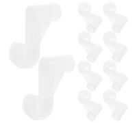 HOUDERCO Crochets Support de Tube de Penderie Compatible Lot de 10 en Plastique Blanc 13mm Installation Facile pour Armoires et Espaces de Rangement