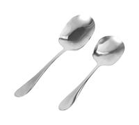 HOUDERCO Cuillères de Service en Acier Inoxydable Argenté 2pcs Robustes et Fermes Fonction Passoire Cuisine Occidentale et Service à Table