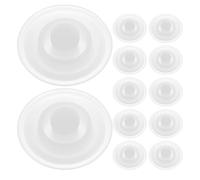 HOUDERCO Lot de 12 Bouchons Ronds en Silicone Blanc Réutilisables, Étanches et Anti-déversement pour Bouteilles et Tasses, Installation Facile pour Usage Quotidien la Maison
