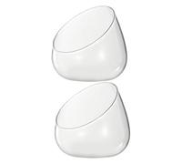 HOUDERCO Lot de 2 Bouteilles en Verre Biseauté Transparent 150 ML, Pot Décoratif Multifonctionnel pour Micro-paysages, Pot à Succulentes et Organisateur de Maison, pour Jardinage