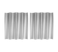 HOUDERCO Lot de 2 Moules Acier Inoxydable Perforés Antiadhésifs, 4 Rainures Ondulées, Facile à Nettoyer, pour Cuisson de Baguettes Françaises Four