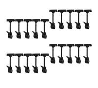 HOUDERCO Lot de 20 Clips Porte-cartes de Prix Rotatifs en Plastique Noir, Robuste et Sécurisé, Support T en Plastique pour Étagères de Supermarchés et Magasins