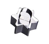 HOUDERCO Moule à Gâteau Facile à Nettoyer avec Poussoir en Acier Inoxydable Emporte-pièce Étoile Six Branches sans Déformation, pour Pâtisserie et Préparation de Sushi