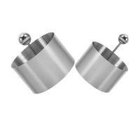 HOUDERCO Moule à Hamburger en Acier Inoxydable 304 2pcs, Presse à Galettes Antiadhésive, Résistante à Haute Température, Forme Créative pour Gadgets Cuisine