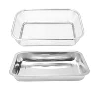 HOUDERCO Panier Plusieurs styles Égouttoir en Acier Inoxydable Rectangulaire Solide Finition Miroir pour Récupération D'huile et Refroidissement, Cuisine et Barbecue Plusieurs styles