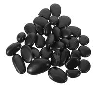 HOUDERCO Pierres de Cuisson Naturelles Galets pour Barbecue 2-3 Cm 1 Set Noir, Roche Résistante à Haute Température pour Cuisson de Steak au Four et Soupe