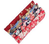 HOUDERCO Pochette Éventail Japonaise en Tissu de Soie Légère 4 Pièces Motif Floral Vintage pour Éventail Pliant, pour Mariages et Fêtes D'anniversaire