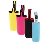 HOUDERCO Pochette pour Bouteille d'eau en néoprène 30 Oz avec poignée Portable, 4 pièces, étui Protecteur résistant, réutilisable, pour Gym et
