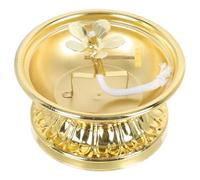 HOUDERCO Porte-Lampe à Beurre Vintage en Alliage Or pour Maison et Bureau, Lampe à Huile Bouddhiste Relaxante Style Charmant et Apaisant