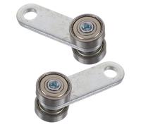 HOUDERCO Roues de Porte Coulissante 2 Pièces, Galets en Acier à Double Roulement, Support Rail avec Capacité 50 KG, Installation Simple, Convient pour Portes et Fenêtres