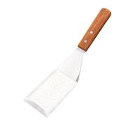 HOUDERCO Spatule de Cuisson Ustensile Fonctionnel en Acier Inoxydable Manche en Bois, Bord Biseauté pour Couper Facilement Tartes et Biscuits Cuisine Maison et Restaurant