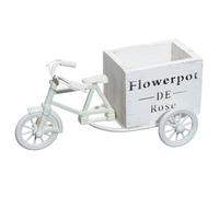 HOUDERCO Support de Pot de Fleurs de Vélo Blanc en Bois et Plastique Léger, Facile à Nettoyer, Décoration Délicate pour Mariage Salon ou Bureau