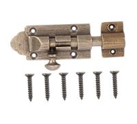 HOUDERCO Verrou Cuivre Antique et Loquet de Porte Laiton Verrou de Fenêtre de Type Chinois avec Vis de Fixation Incluses