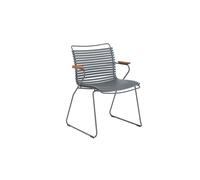 HOUE Chaise à accoudoirs avec dossier bas CLICK Dining - gris foncé