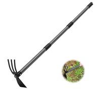 Houe de Jardin avec 2 Griffes, Largeur 114cm, Serfouette Binette Trident de Jardin pour Labourer et Désherber Le Sol, Cultivateur de Jardinage Manuel…