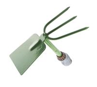 Houe de Jardin Double Usage, Outil de Jardinage Épais, Fer Vert | 3 Dents, Tête Longue pour Désherbage et Entretien du Gazon, Pvc, Équilibrage Précis, Usage Polyvalent