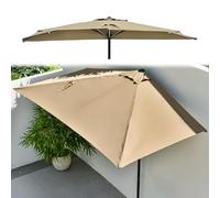 HOUKOIKBUG Demi Parasol De Balcon 200x100cm Parasol Mural De Jardin Extérieur avec Couverture Imperméable Et 5 Ribs, Protection UV pour Grande Arrière-Cour Porche(Khaki,200x100cm/6.5x3ft)