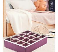 HOUSE COLLECTION Boîte à compartiments 35 x 27 x 9 cm, 16 compartiments, pliable pour tiroirs, organisateurs de linge Intima, boîtes de rangement pour chaussettes, soutien-gorge, mouchoirs (rouge)
