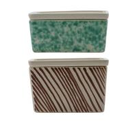 House Doctor Boîtes de rangement Diva 2 pièces Vert-brun