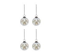 House Doctor Boule de Noël Leaf Ø7.5 cm lot de 4 Clair-or